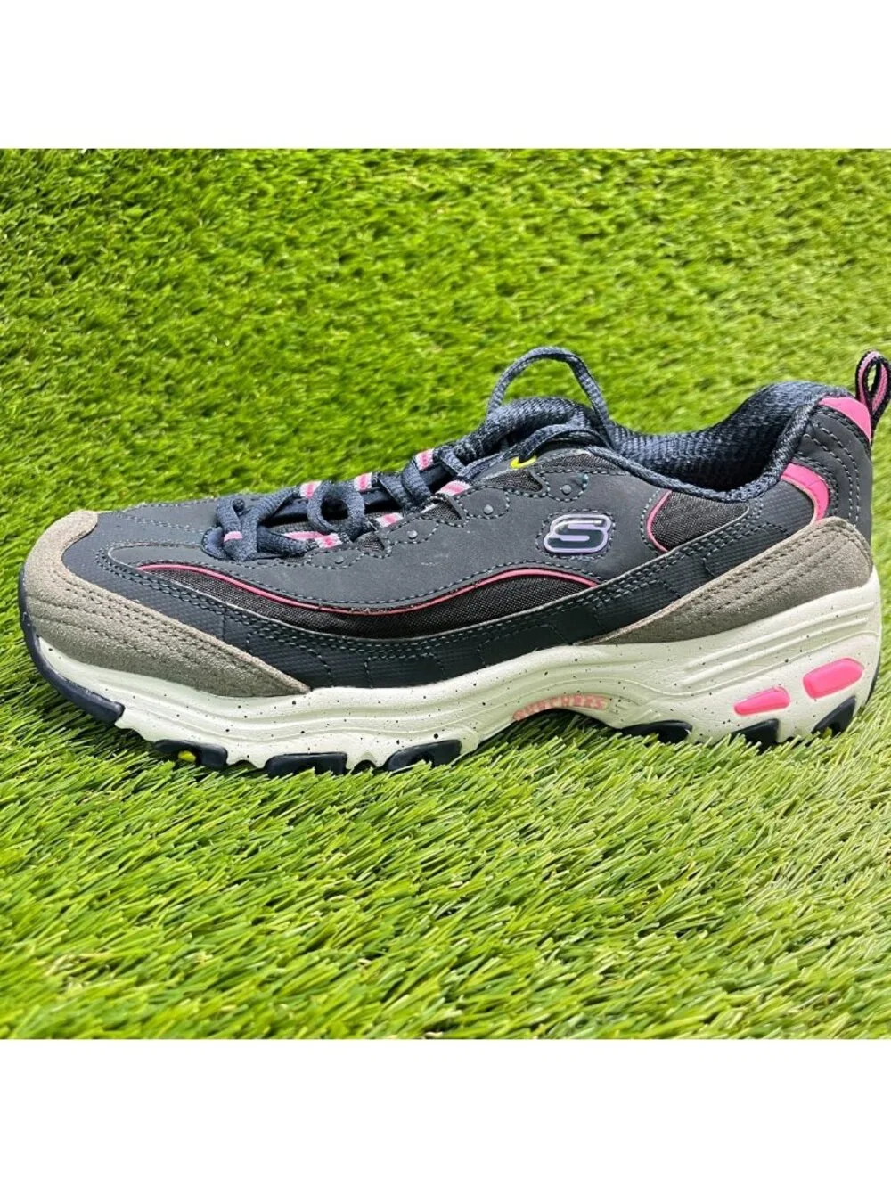 Skechers D'Lites Bold Views Womens Size 7.5 Navy Blue Running Shoes Sneakers